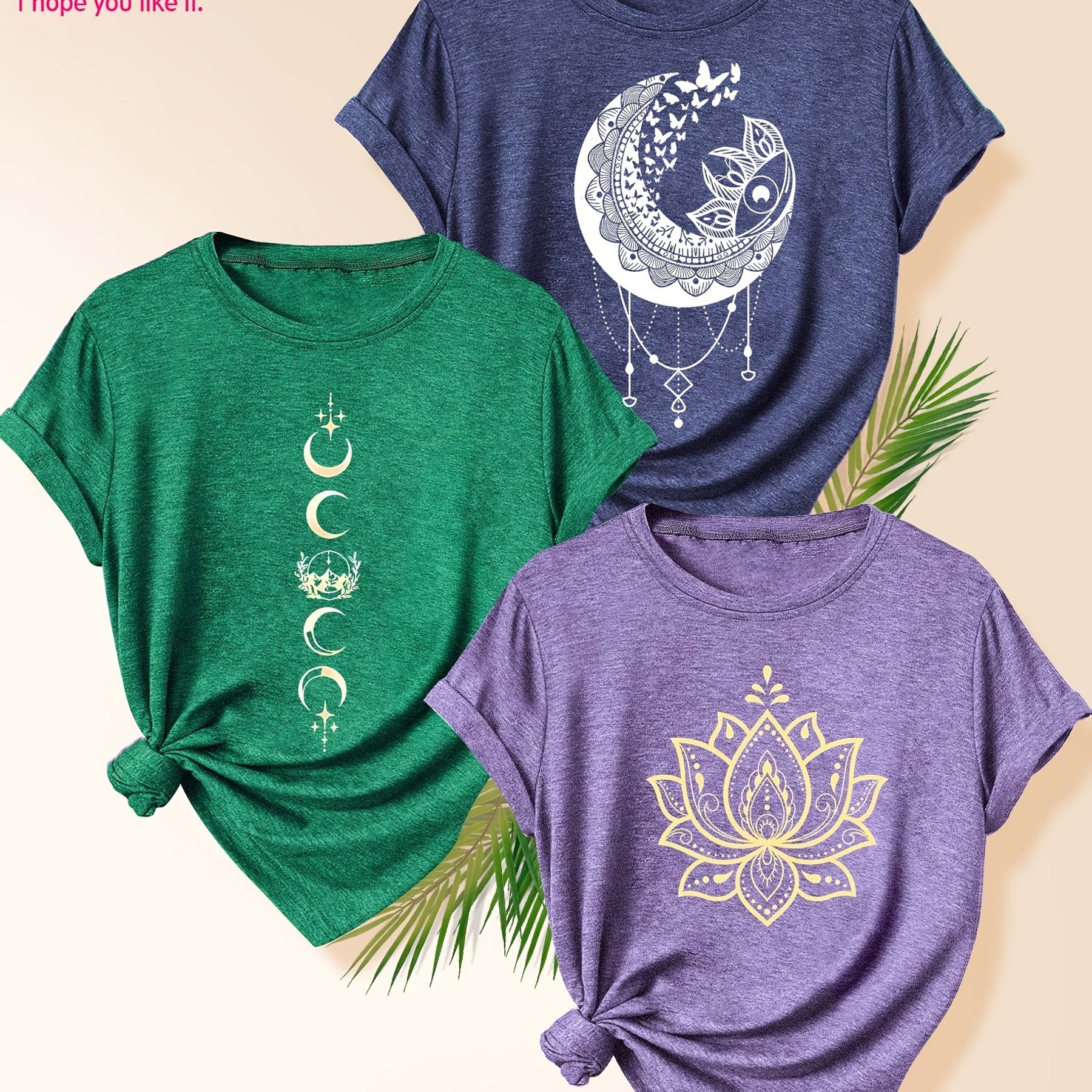 Women's Casual Sun, Star, Moon Scenery T-Shirt - Multiple Colors