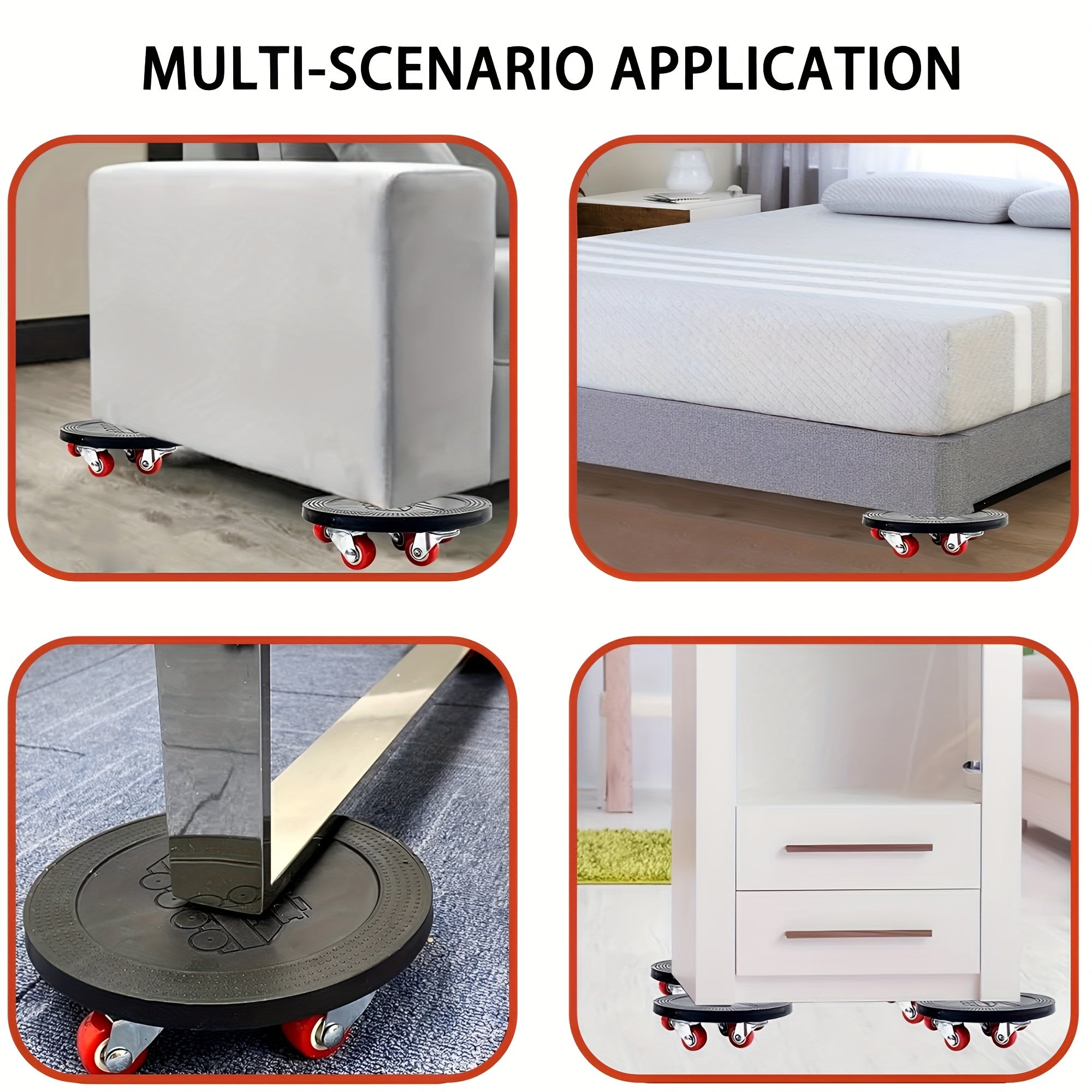 Тяжёлая мебельная тележка для перемещения грузов, грузоподъемность 725 кг, с 6 колесами и выдвижной ручкой