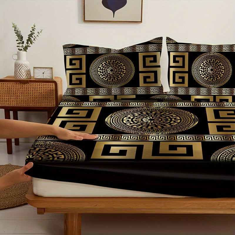 European Design 3-Piece Bedding Set Polyester Breathable Machine Washable