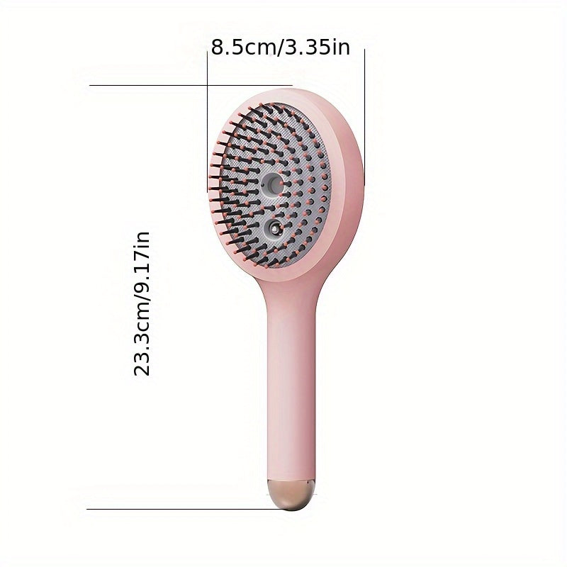 Rechargeable Vibration Massage Hair Comb with Mist Spray for All Hair Types