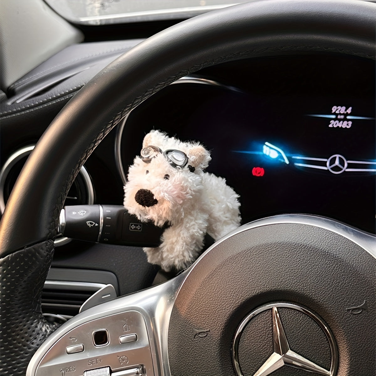Unisex Fabric Plush Puppy Car Decor Soft Dashboard Accessories