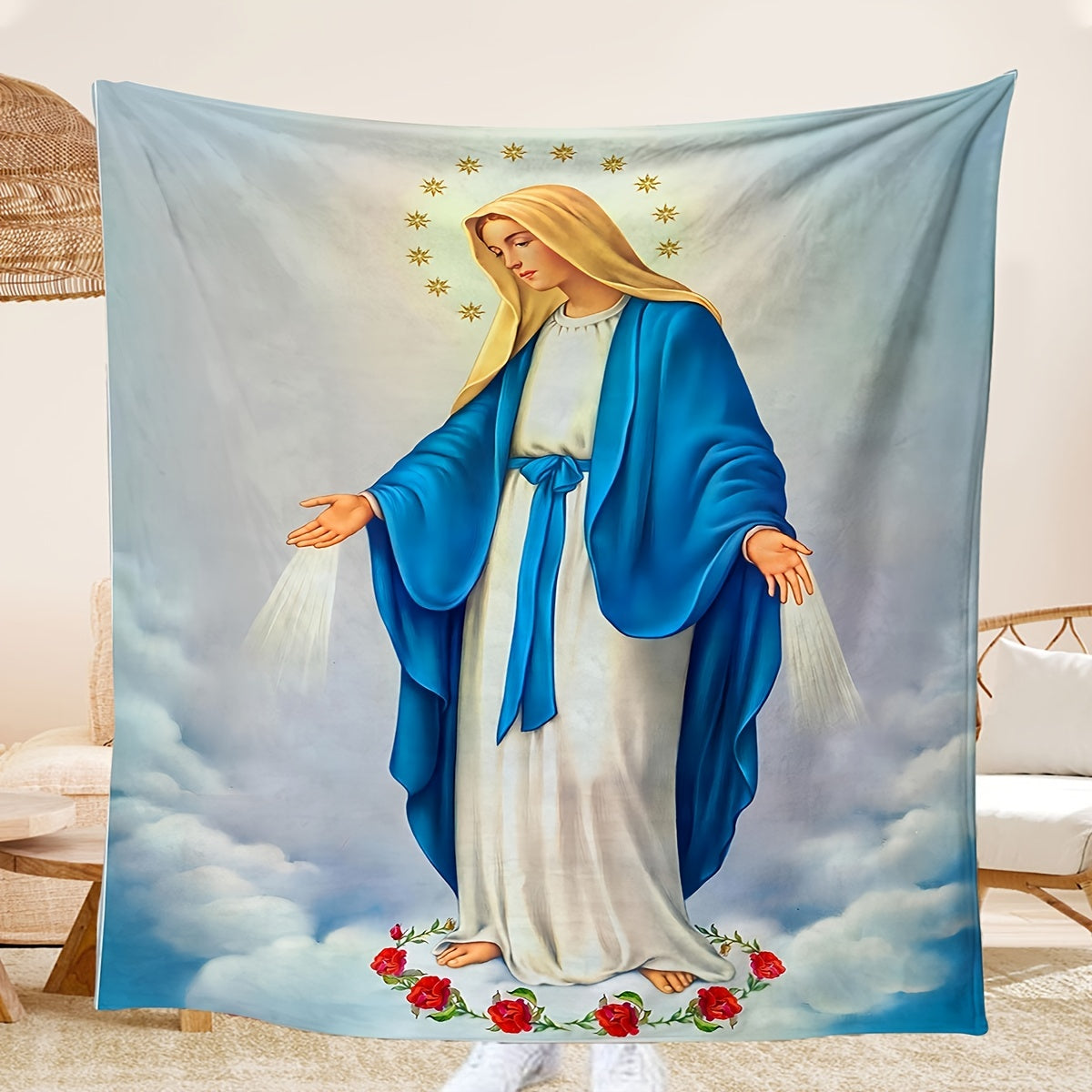 Cozy Soft Print Blanket for Couch Bed Travel Multi-Purpose