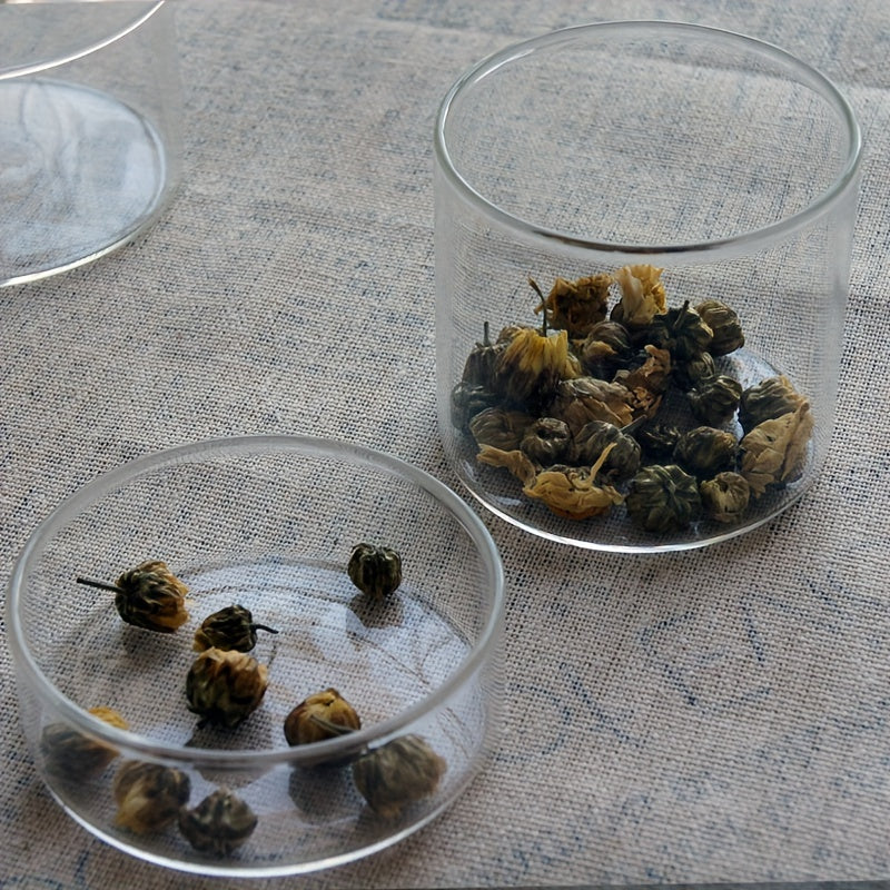 Set of Borosilicate Glass Storage Jars with Airtight Lid for Snacks and Jewelry