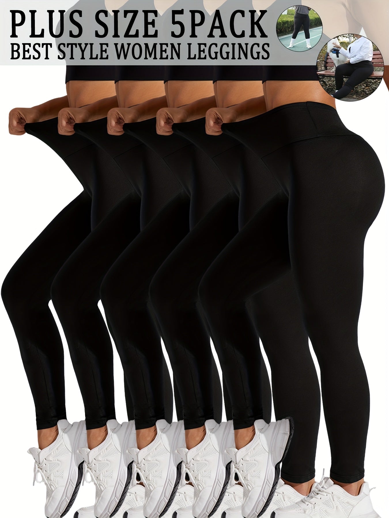 Plus Size Soft Leggings for Women High-Rise Tummy Control Workout Pants