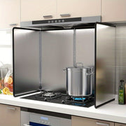 Set of 2 stainless steel splash guards with foldable panels for stove protection heat resistant
