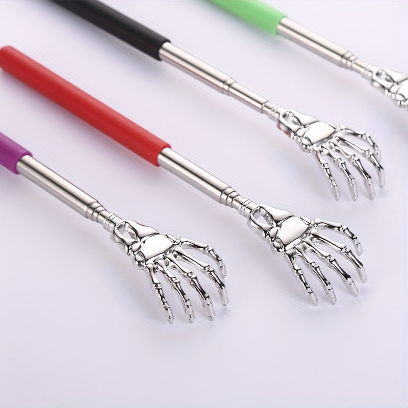 Stainless Steel Telescopic Back Scratcher for Adults and Elderly with Skeleton Hand Design