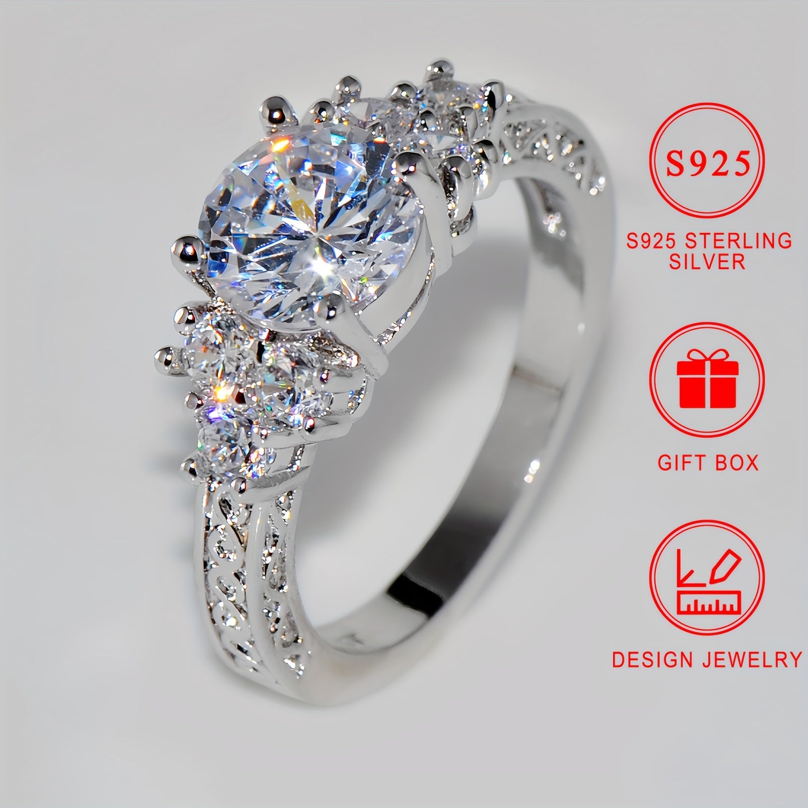 Zarif Ayollar uchun Nikoh Taklifi Eternity Band, 0.12oz og'irlikdagi Shimmering Cubic Zirconia bilan bezatilgan 925 Sterling Silver Ring. Ushbu ajoyib Bling Style Jewelry go'zal sovg'a qutisida taqdim etilgan, har qanday maxsus tadbir uchun mukammal.