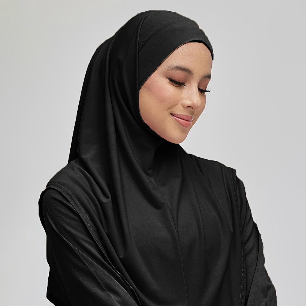 Women's Polyester Hijab Breathable Knit Solid Color Easy Wear