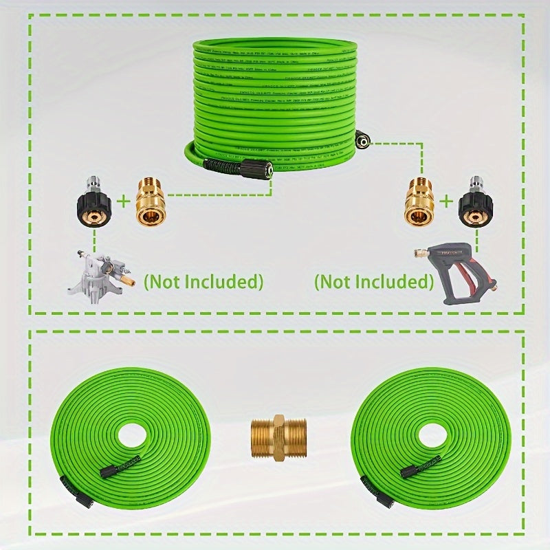 Heavy Duty Plastic Pressure Washer Hose 25ft 50ft 100ft 1/4 Inch 3600-7500 PSI