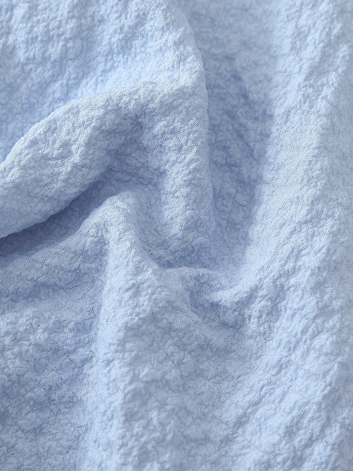 Women's Light Blue Heart Embroidery Pajama Set Short Sleeve Top and Shorts Sleepwear