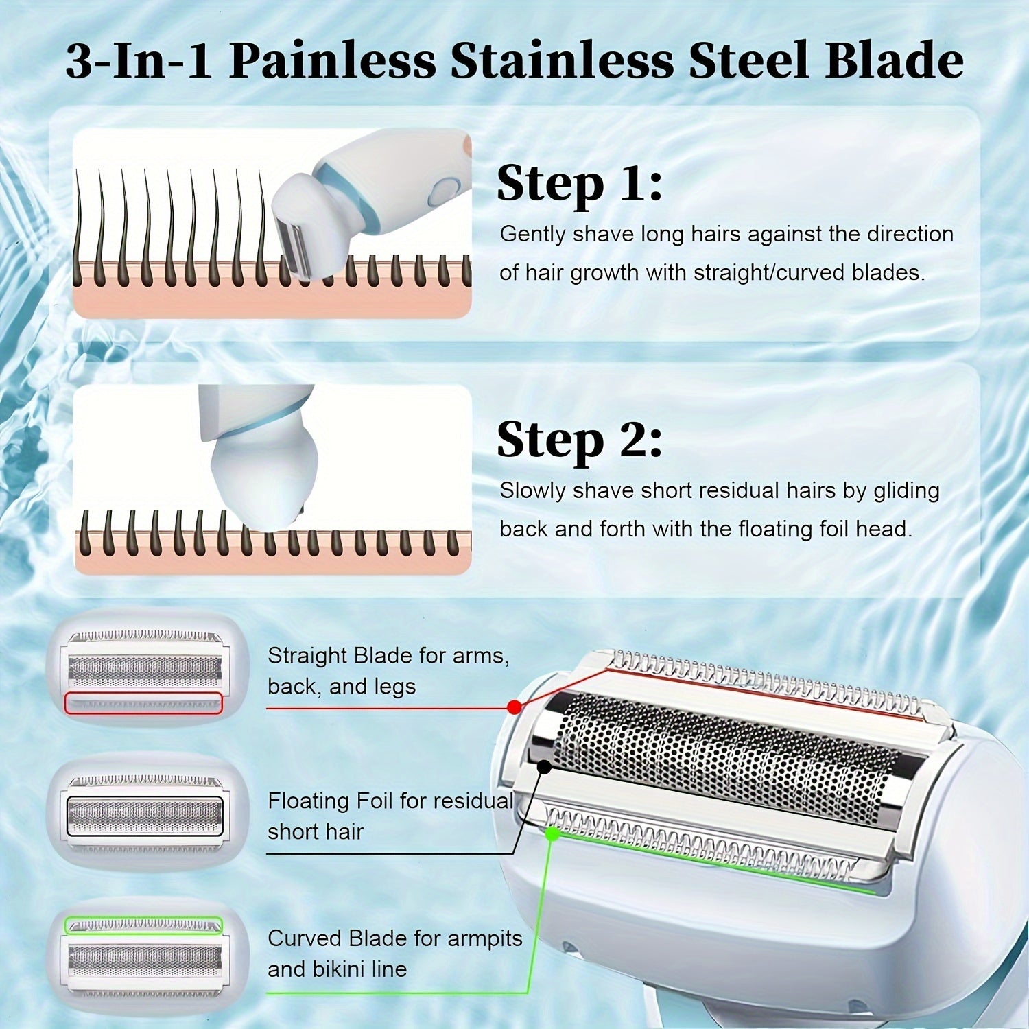 Электробритва 2в1 для женщин, аккумуляторная, беспроводная, влажная и сухая, с отсоединяемой головкой, подарок