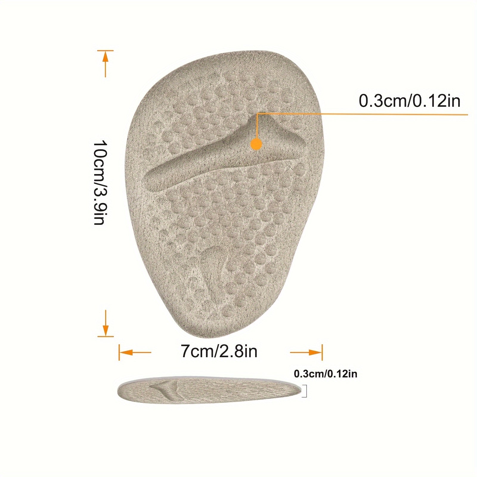 Women's Silicone Forefoot Pads Non-Slip Half Size For High Heels