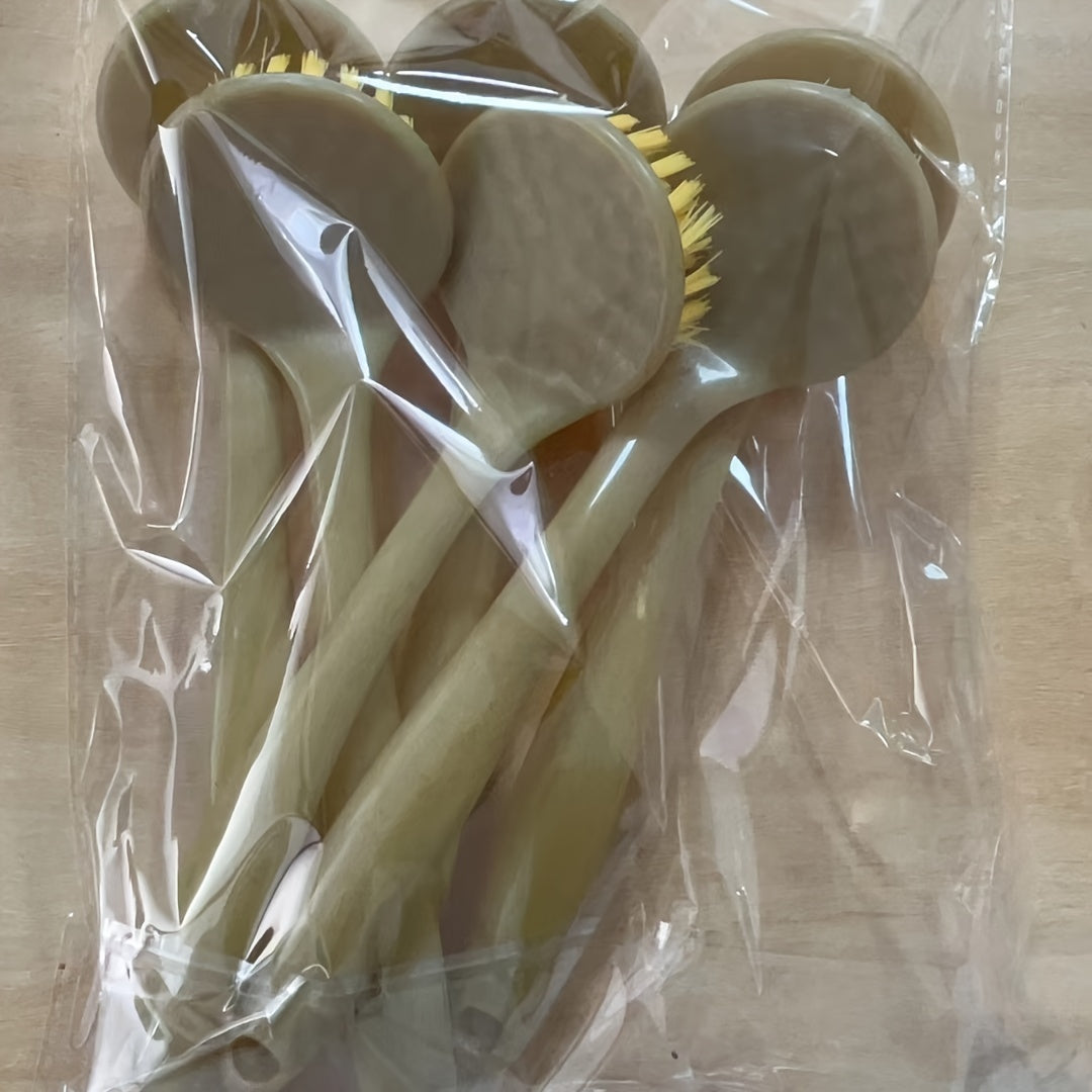 6 ta uzun tutqichli qozon va idish cho'tkalar to'plami, qozonlar, idishlar, chashka tozalash uchun