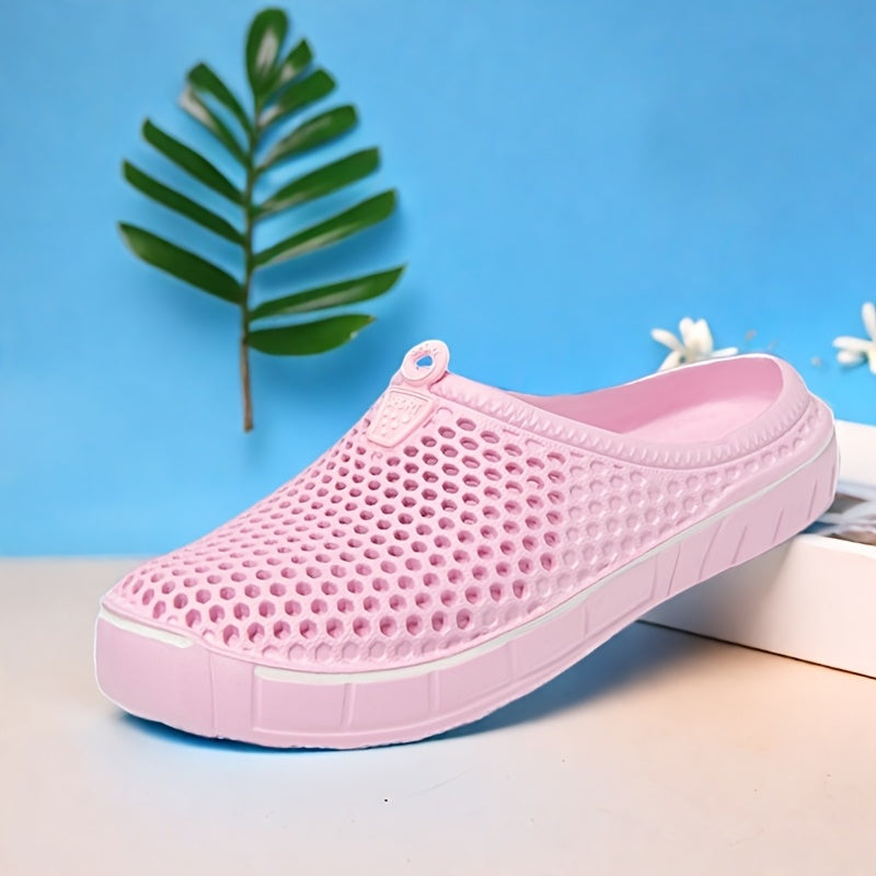 Women's Lightweight Pink Mesh Slip-On Sandals for Summer, Breathable Comfort
