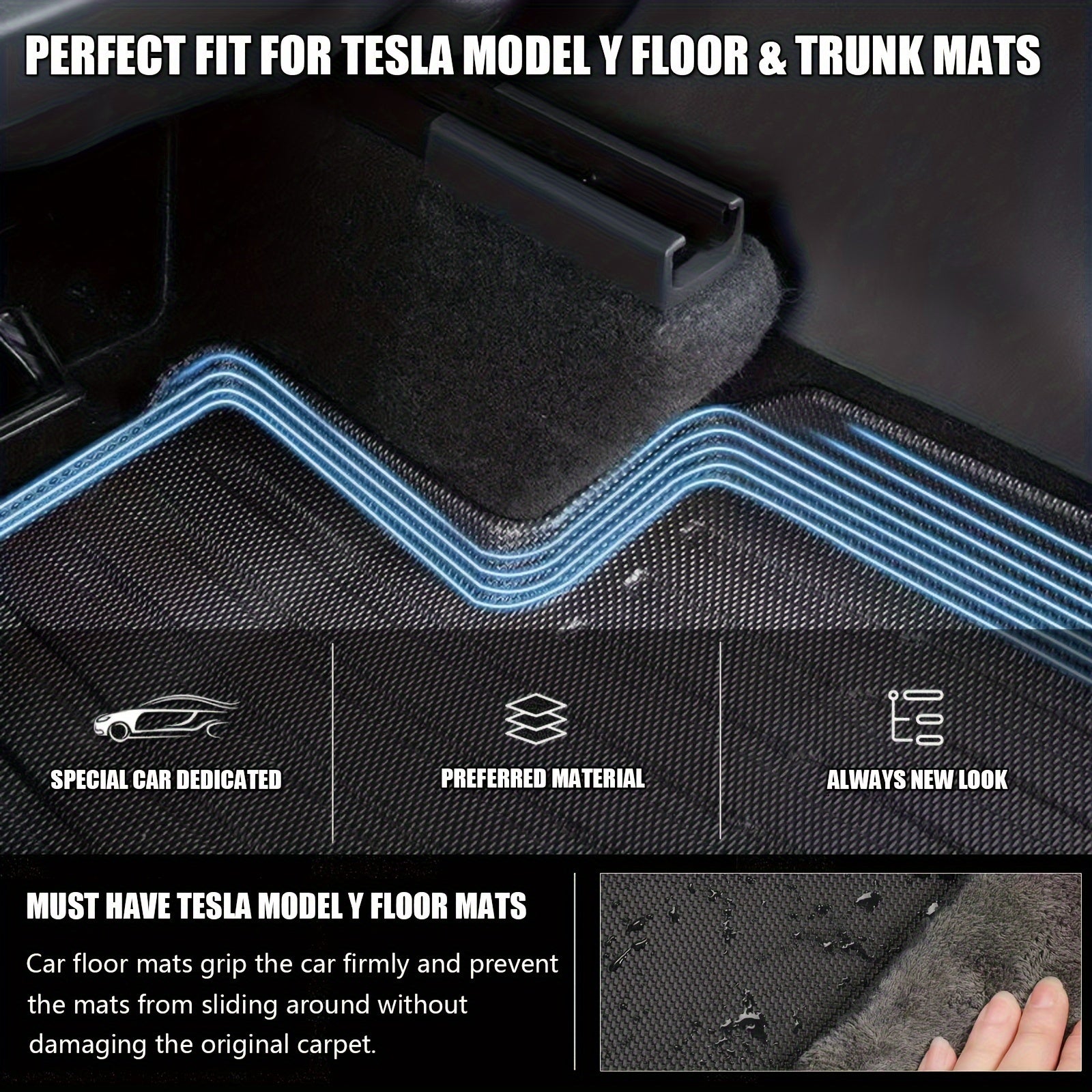 Har havoda TPE pol yaxtalari va yukxalta qoplamasi to'plami Tesla Model Y 2021-2024 uchun