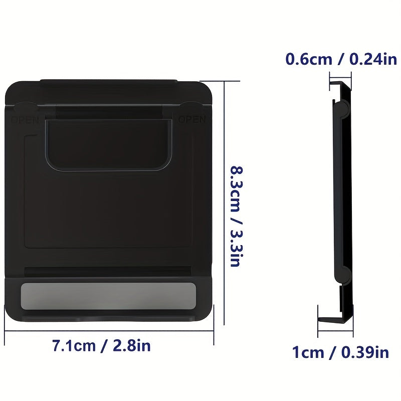 Square Folding Phone Holder Pack of 1 2 or 4 ABS Portable Travel Stand for Smartphones and Tablets