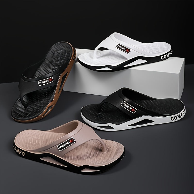 Ayollar uchun bej PANAI flip-floplar: Qulay yoga slaydlar, sirpanmaydigan taglik, zamonaviy harf bosma - yozda ichki va tashqi foydalanish uchun mukammal.