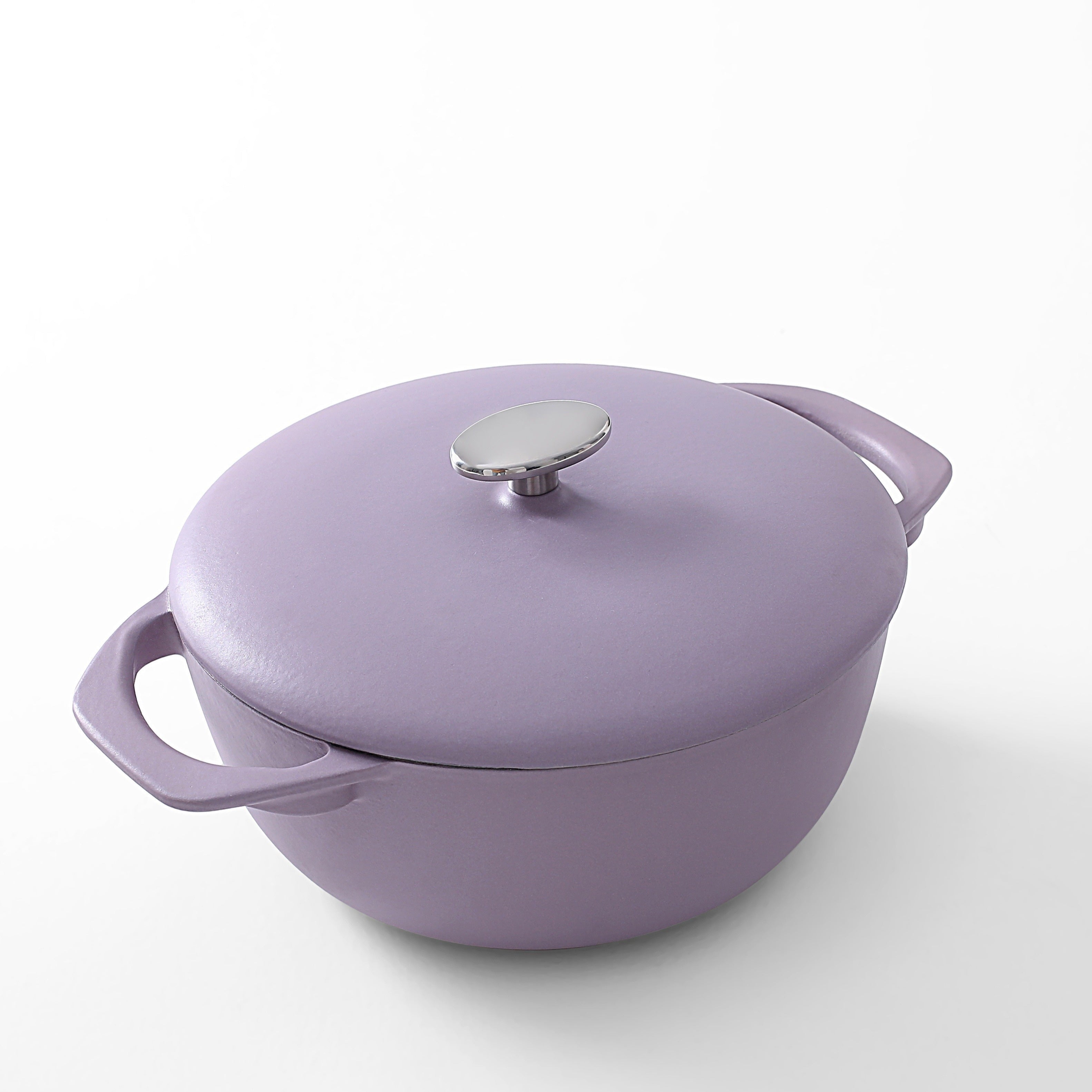 Enamel Cast Iron Dutch Oven with Dual Handles, Non-Stick Coating, 4 Qt