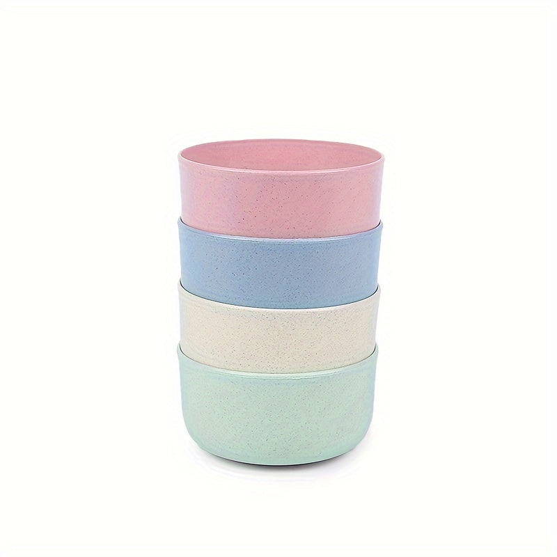 4-Piece Plastic Tableware Set Reusable Bowls for Dining, Camping, Picnic