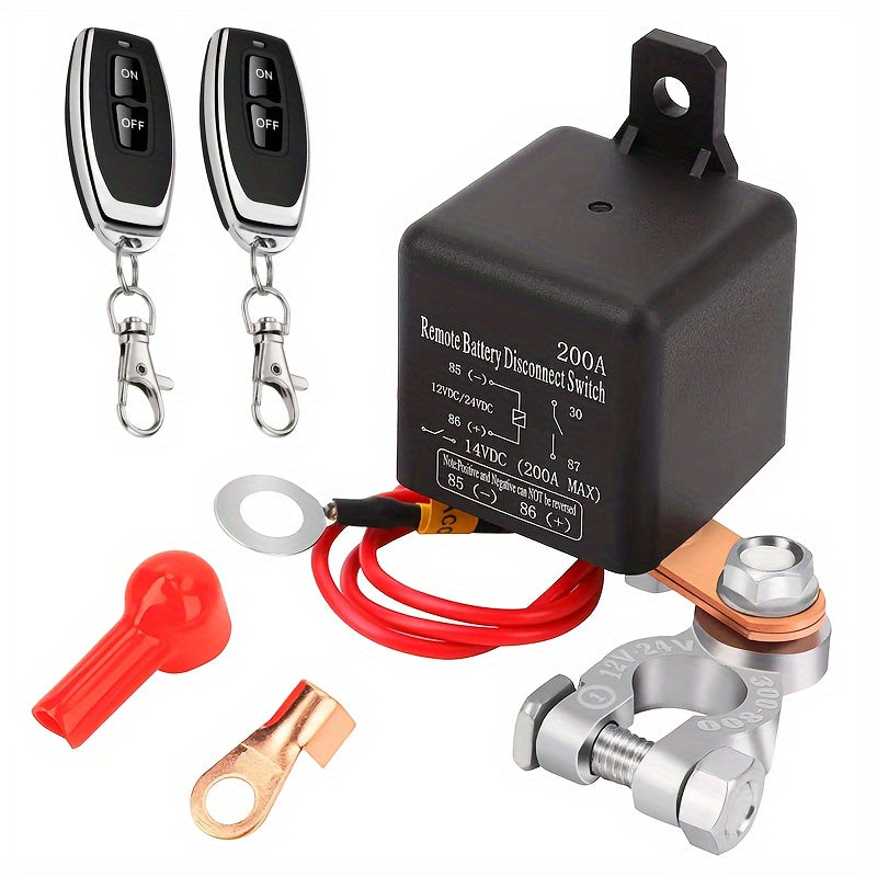 Interruptor de desconexión de batería de coche remoto de alta resistencia 200A 12V con contactos de cobre
