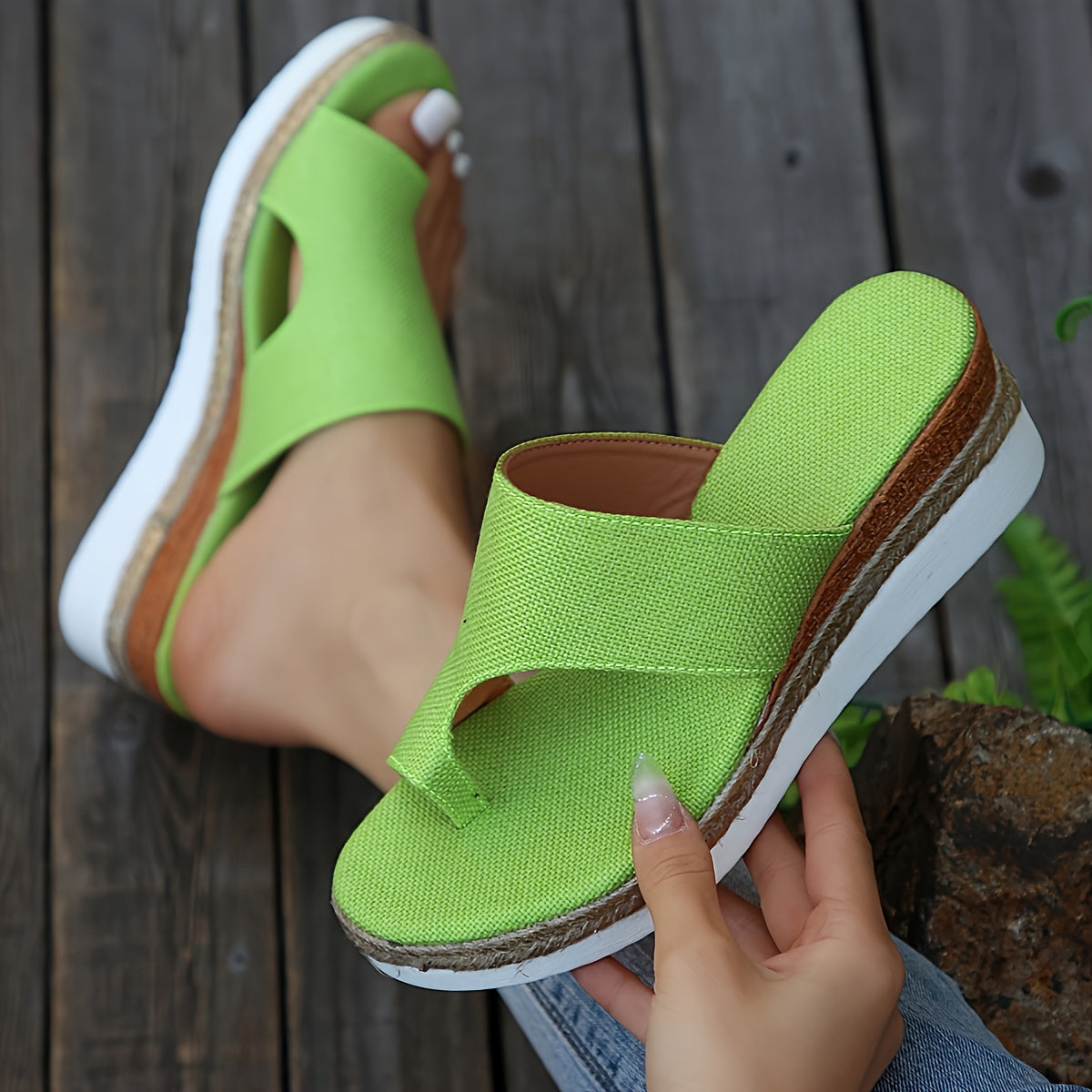 Women's Wedge Sandals Open Toe Slip-On Summer Outdoor Slides