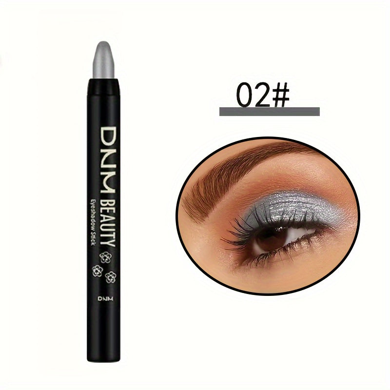 Women Waterproof Eye Shadow Stick with Rainbow Shimmer Long-Lasting Brightener