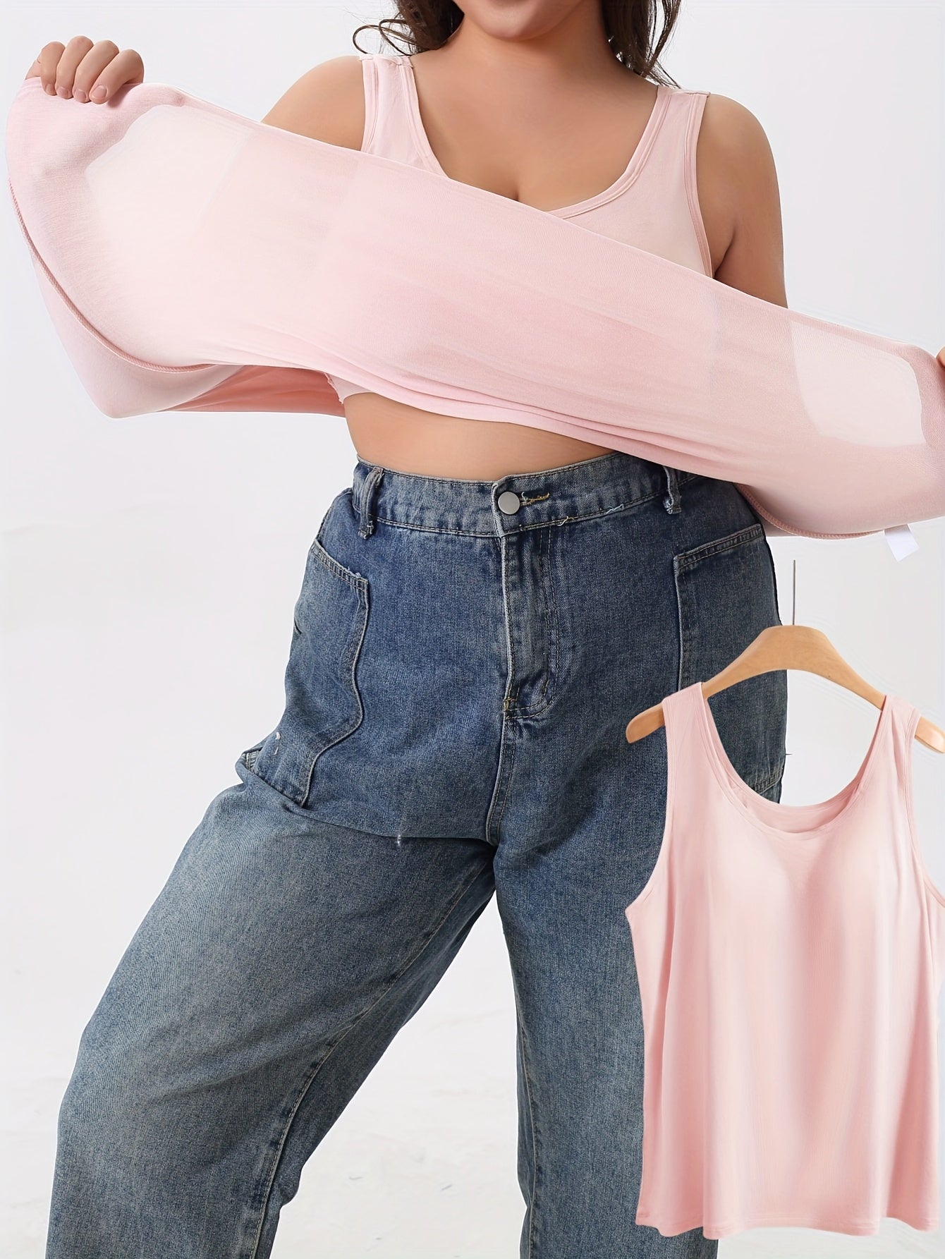 Plus Size Sleeveless Sports Tank Tops 3 Pack with Built-In Bras Breathable Viscose for Running and Fitness