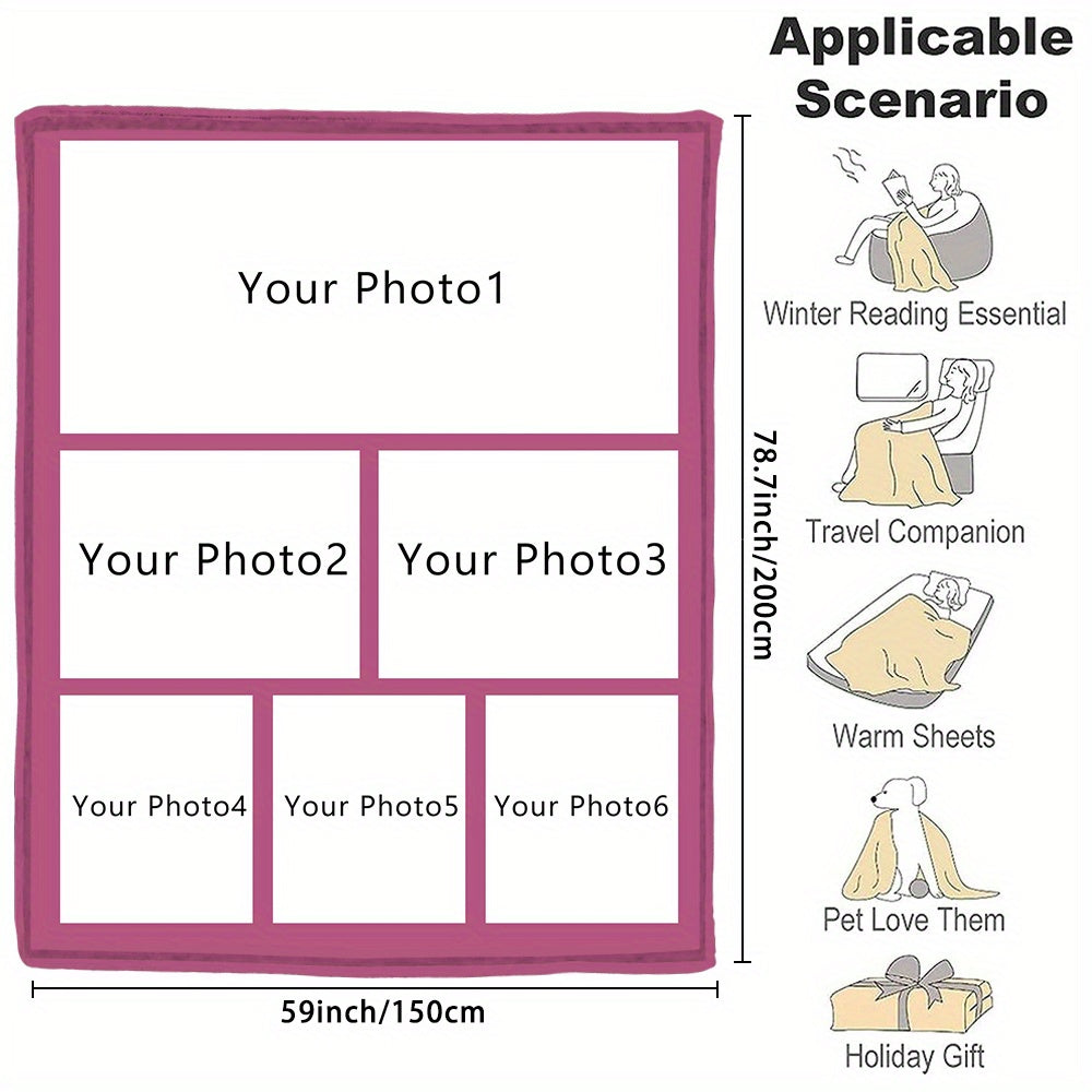 Custom Photo Blanket Soft Flannel Throw Personalized Gift for Home and Travel