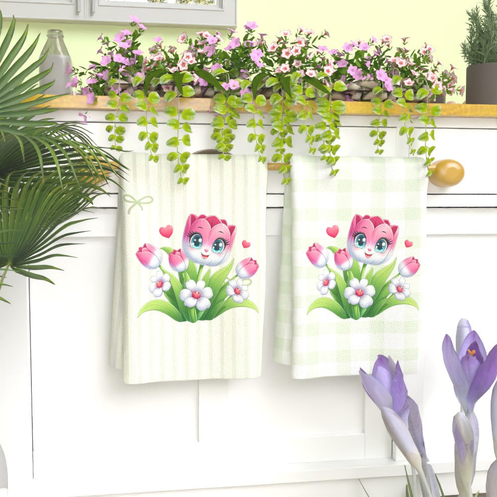 Two Pieces Decorative Towels Quick-Dry Absorbent Kitchen Bathroom 45.72x66.04 cm