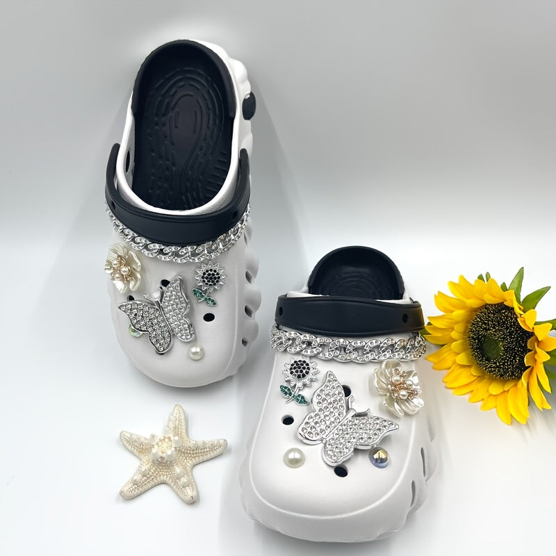 Women's Breathable EVA Sandals with Butterfly Chain Detail, Adjustable Straps