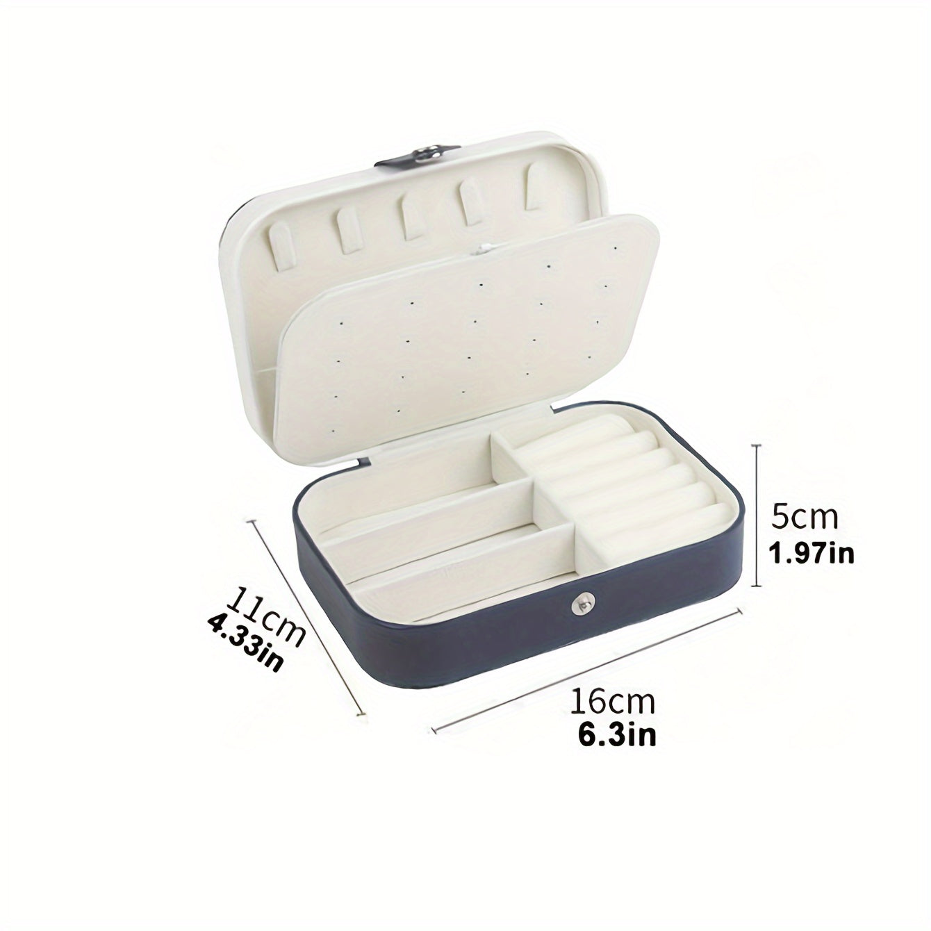 Кожаная шкатулка для украшений с крючками для ожерелий, хранения серег и колец, портативный органайзер