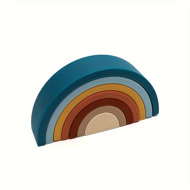 Яркая силиконовая игрушка-стеклянка для детей от 0 до 3 лет, нетоксичные nesting-блоки, веселая и образовательная идея для подарка