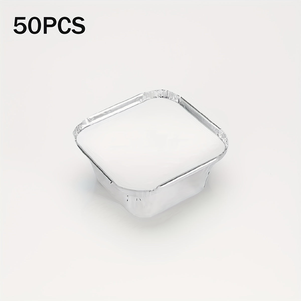 50 or 100 Pcs Aluminum Foil Square Mini Pans with Paper Lids for Baking Tarts Quiche
