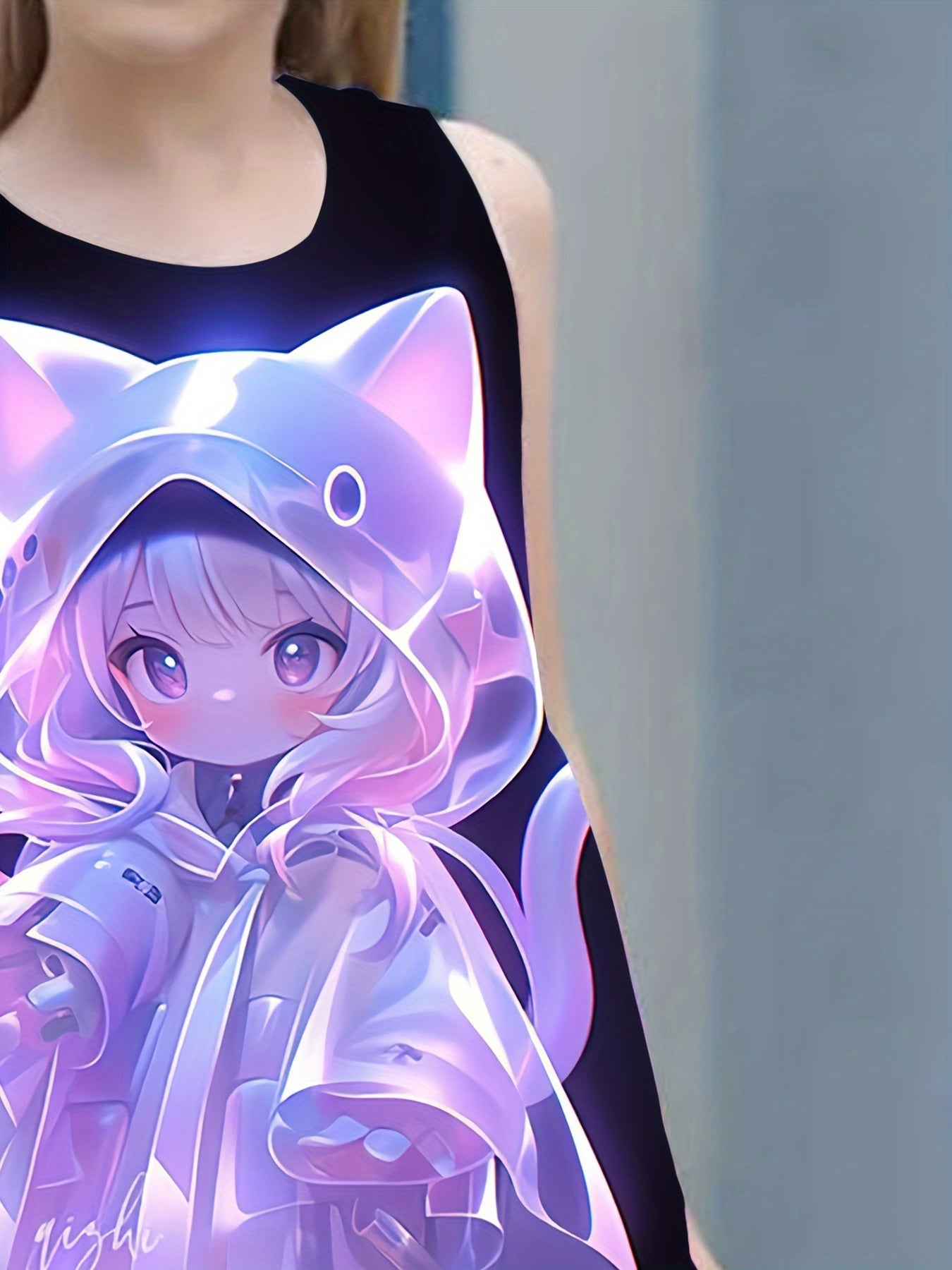 Girls Sleeveless Cat Print Dress Casual Animal Pattern Sundress for Kids