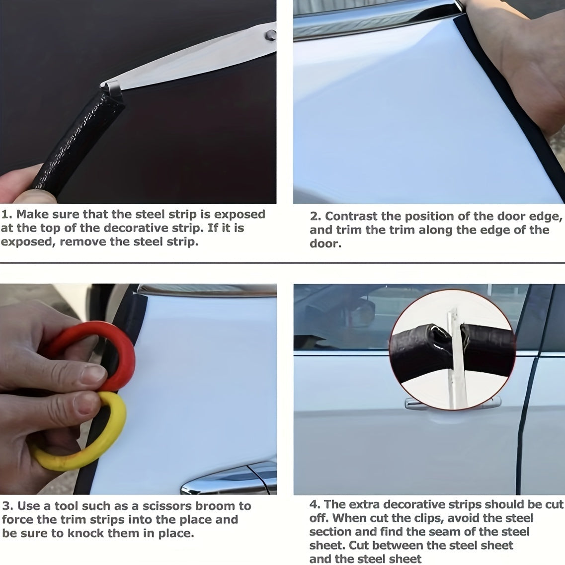 Universal Steel Door Edge Protector Seal Strip Thickened Soundproof Noise Reducer