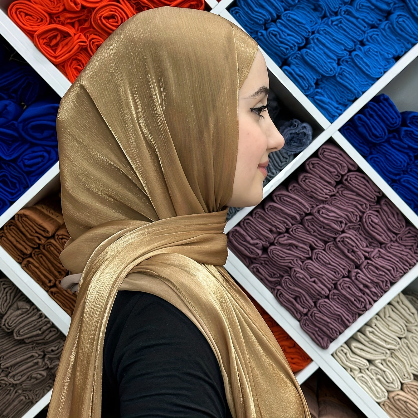 Lightweight Satin Hijab for Women Casual Religious Ramadan Turban Shawl