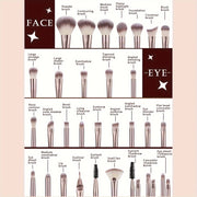 51-Piece Makeup Tool Set with Brushes Sponges Puffs and Accessories for Normal Skin