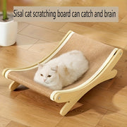 Assembled Sisal Cat Scratching Lounge with Wooden Frame for Claw Health and Relaxation