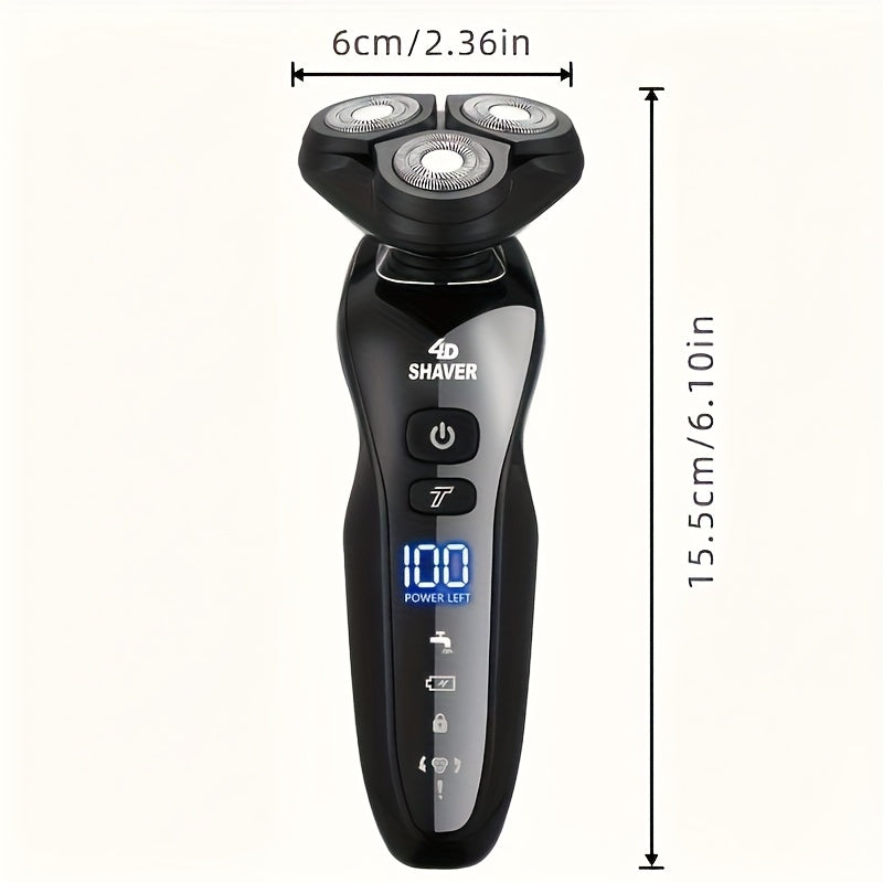 Men's Electric Shaver Set 3-in-1 Rechargeable Stainless Steel Wet Dry Grooming