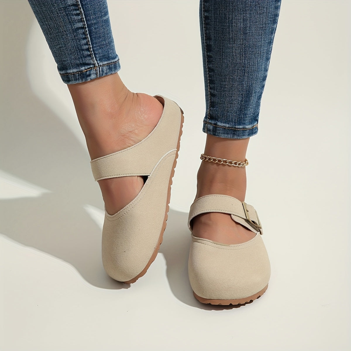 Women's Slip-On Platform Sandals with Adjustable Buckle Yellow Casual Comfort