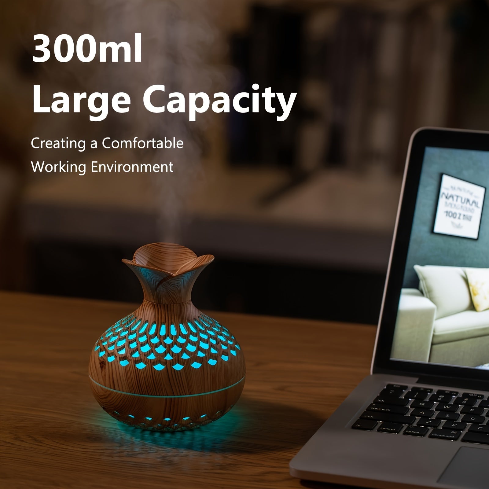 Цветной мини-увлажнитель USB с 3-лепестковой цветочной настольной туманогенератор