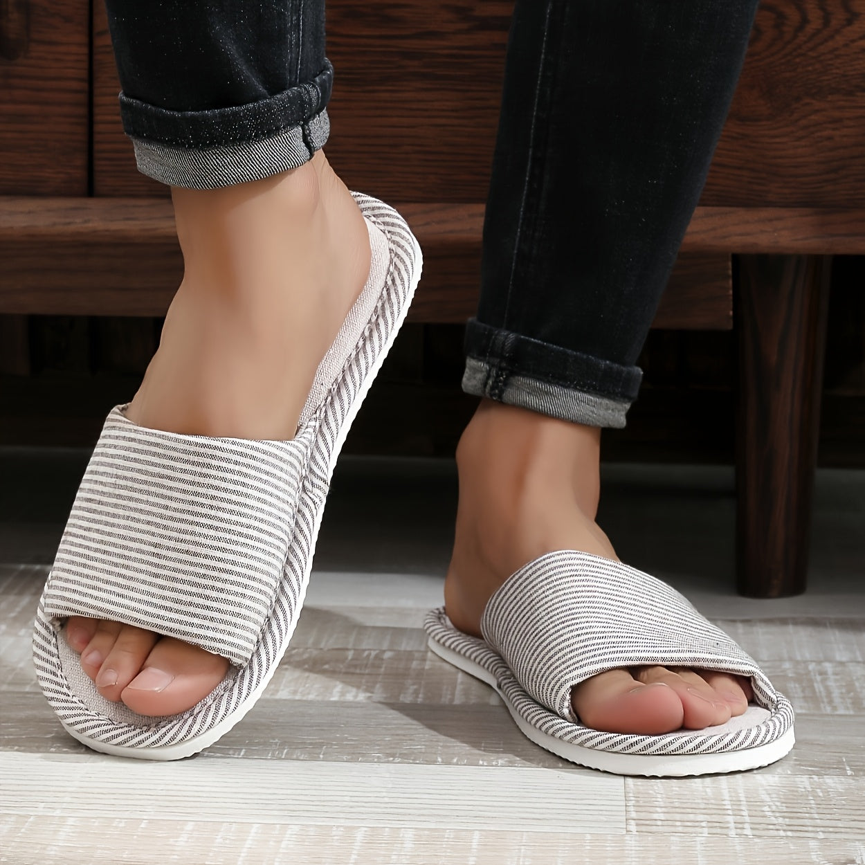 Zapatillas slip-on casual unisex con rayas y suela de EVA para todas las estaciones