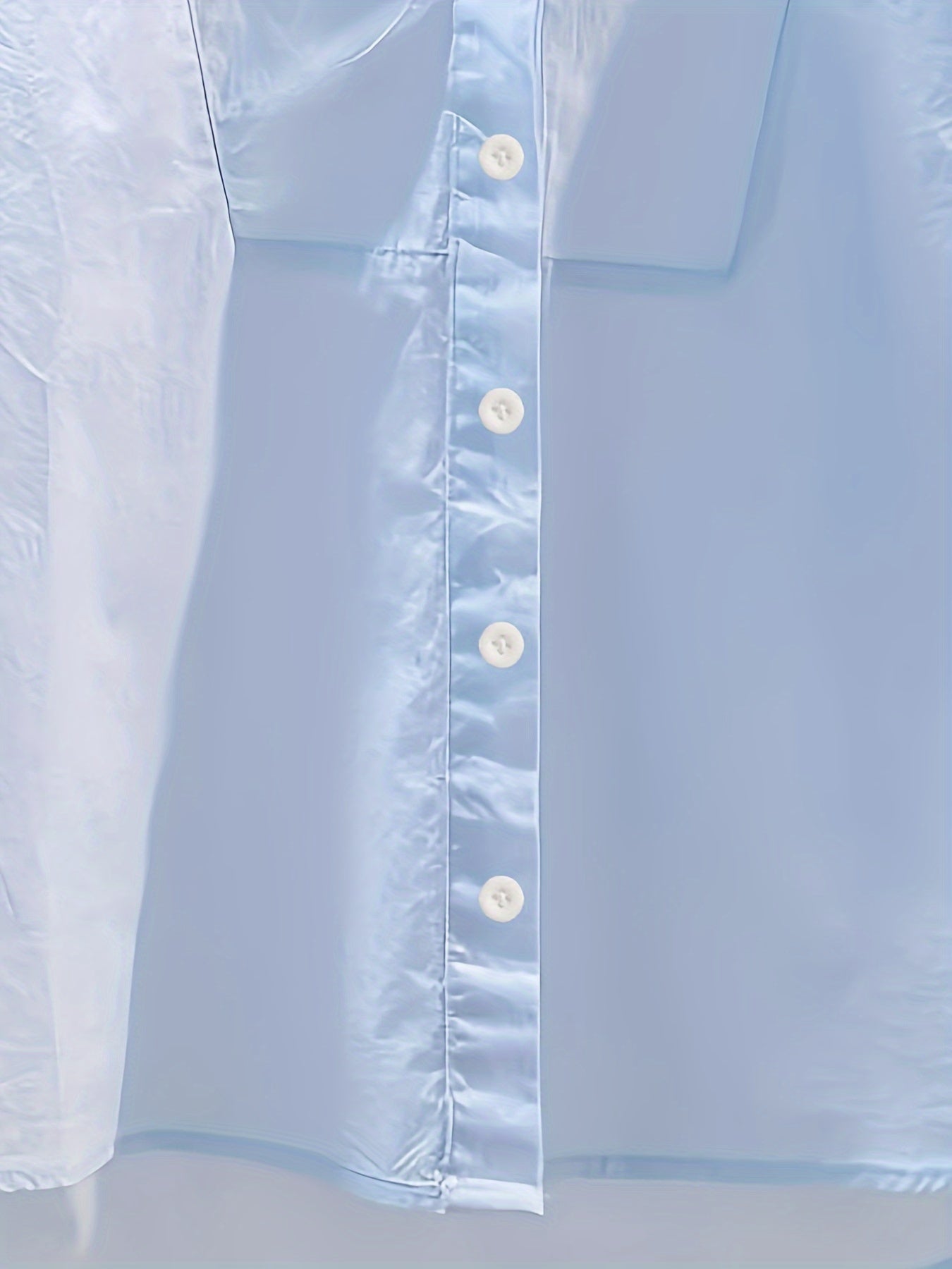 Women's Casual Woven Shirt with Lantern Sleeves and Slimming Design