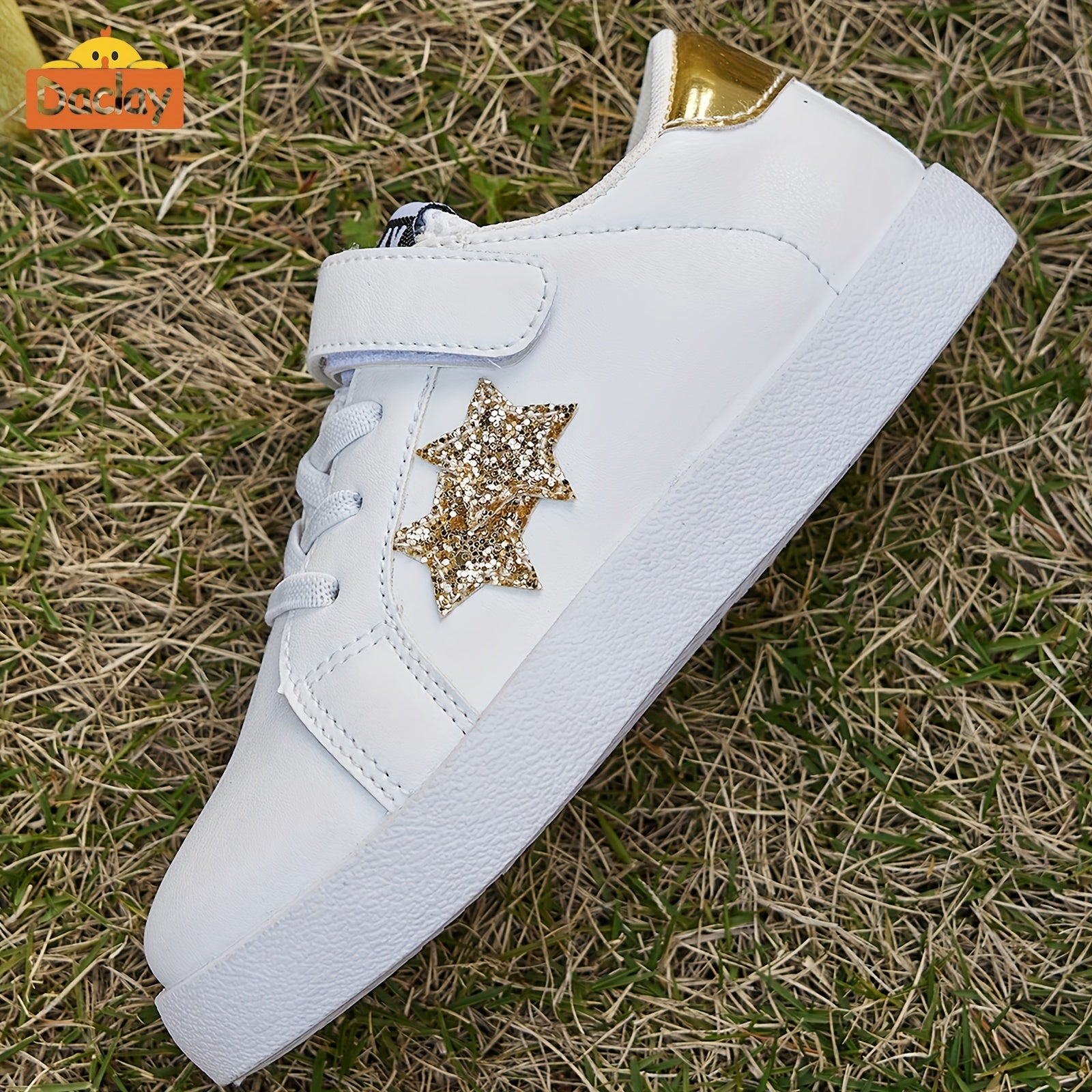 Zapatillas deportivas casuales para niños y niñas con estrellas, de caña baja y suela de PU