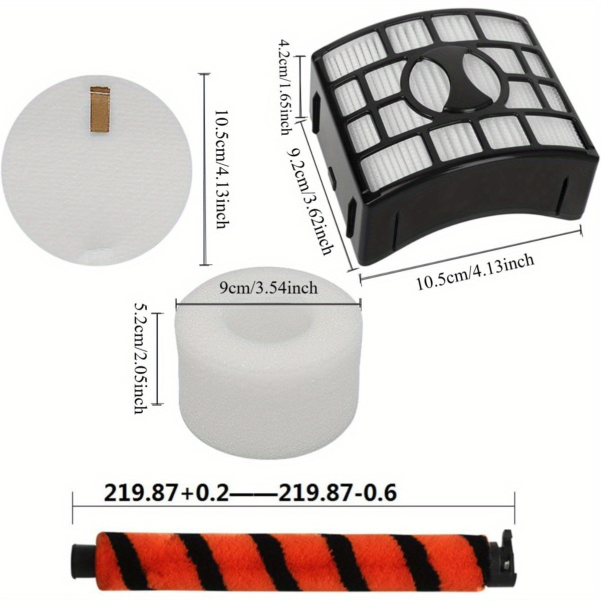 Shark NZ801UK changyutgichi uchun almashtirish qismlari, jumladan asosiy rolik cho'tkasi, yuqori samarali filtr va ko'pik filtrlar.