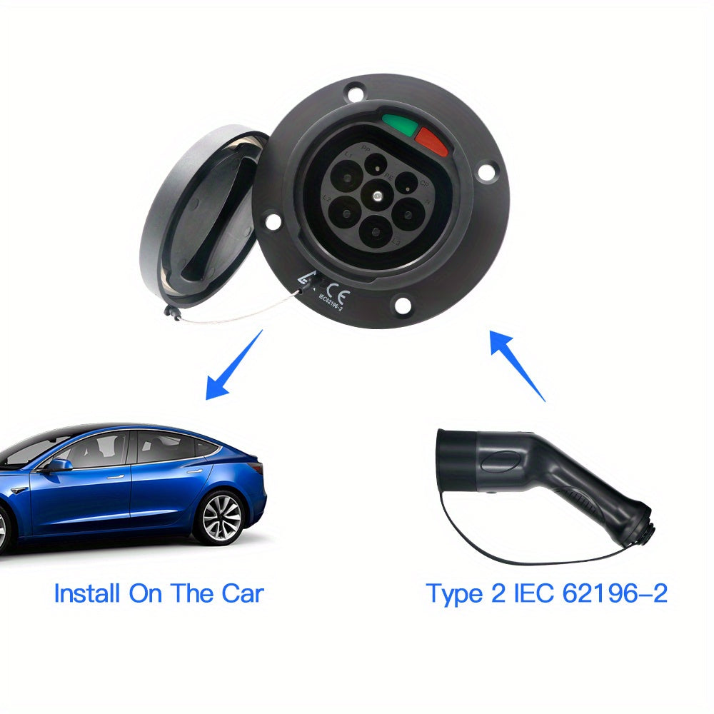 Type 2 Electric Vehicle Charging Socket 16A 32A 110V-450V for All IEC 62196-2