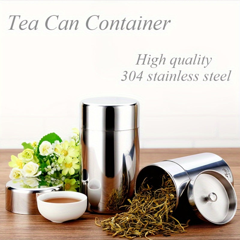 Stainless Steel Tea Canister Airtight Seal Food Safe 400ml 560ml