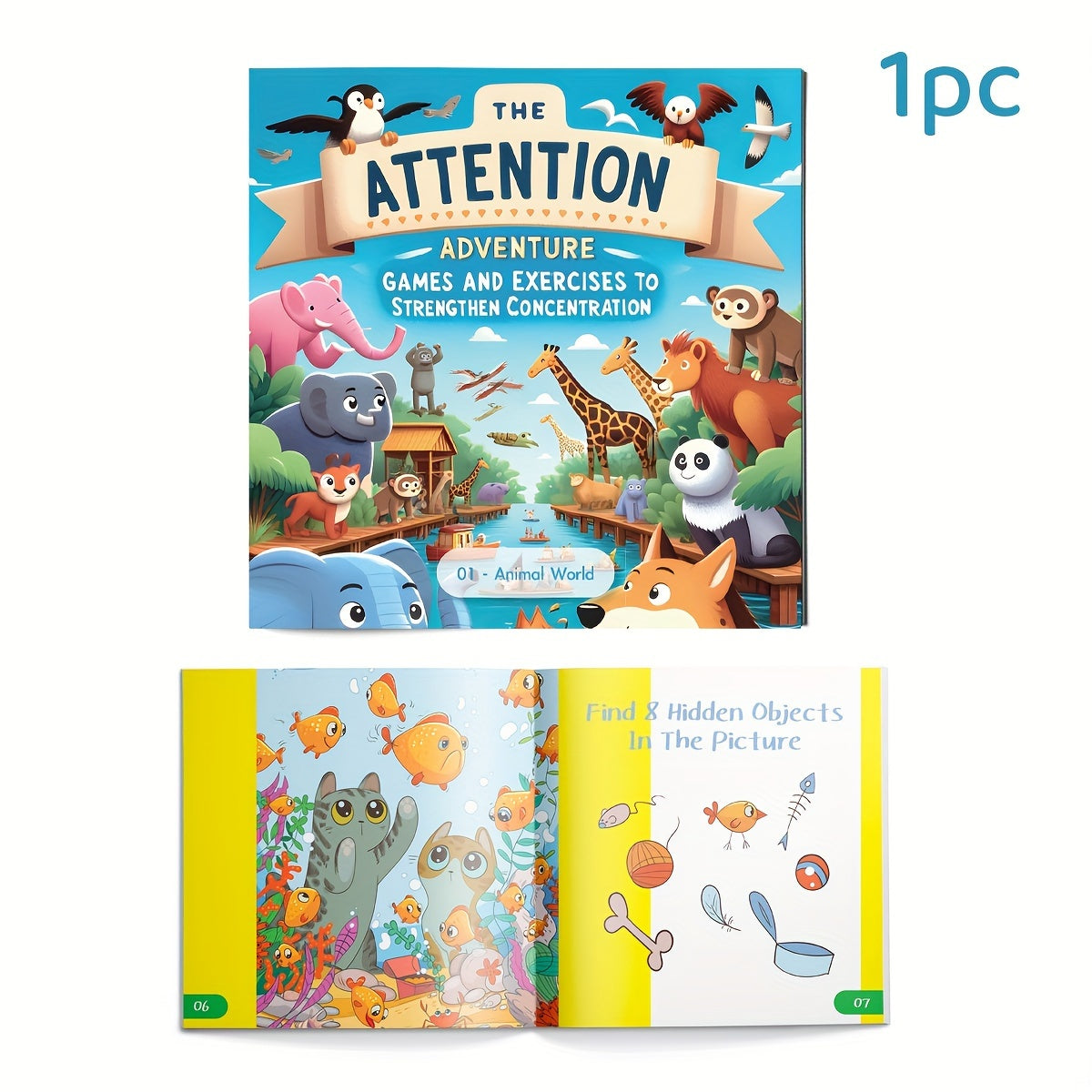 Children's Educational Book for Kids Ages 3+ Animal World Activities Fun and Learning