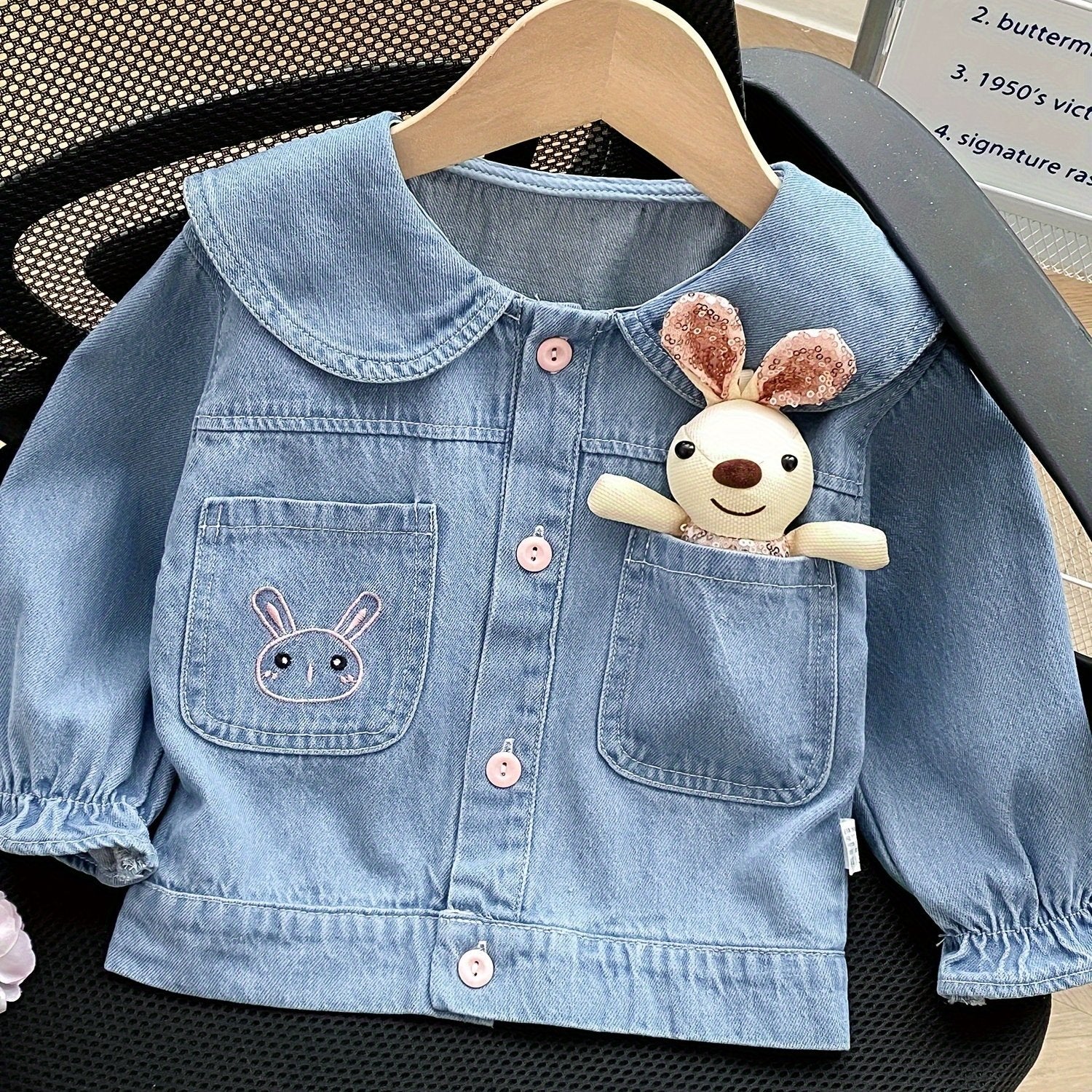 Kids Denim Jacket for 12 Months Plus Solid Cotton Casual Coat