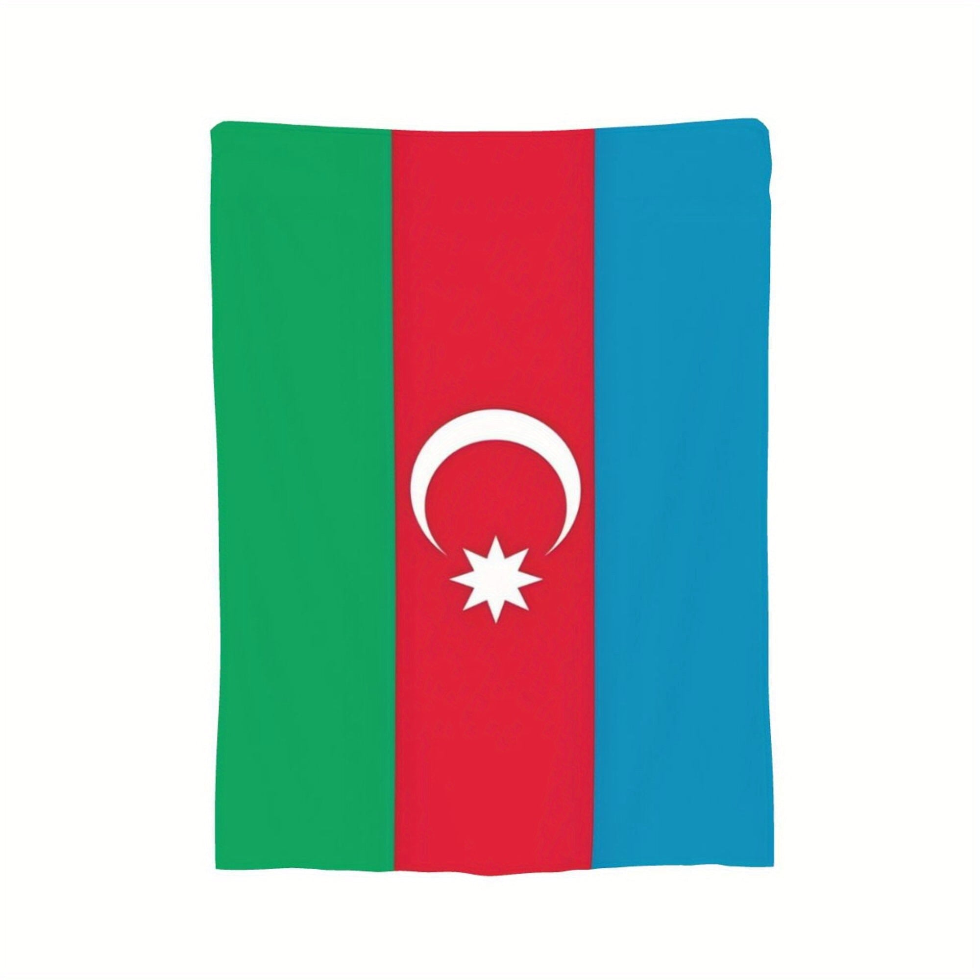 Azerbaijan Flag Flannel Throw Blanket Digital Print Soft Polyester All Seasons